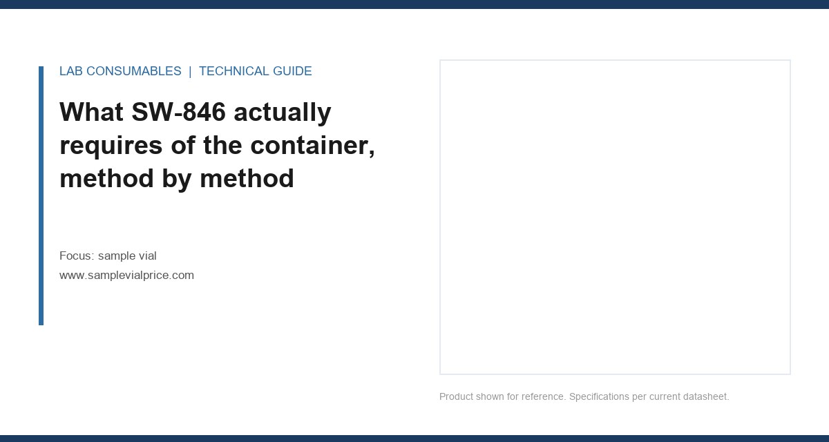 What SW-846 actually requires of the container, method by method
