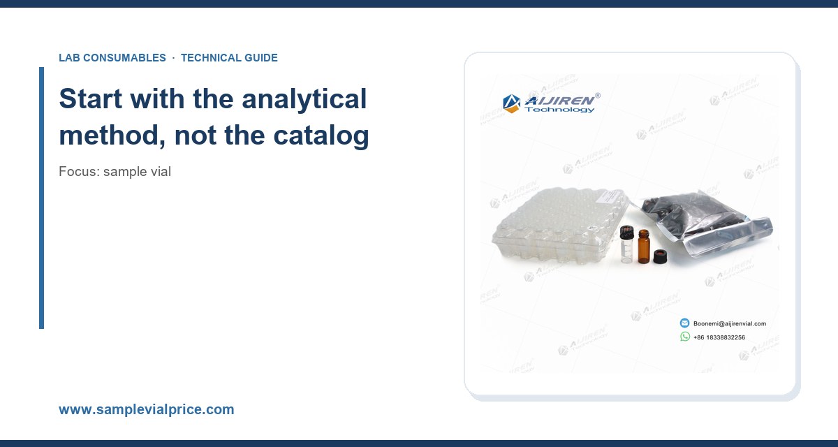 Start with the analytical method, not the catalog
