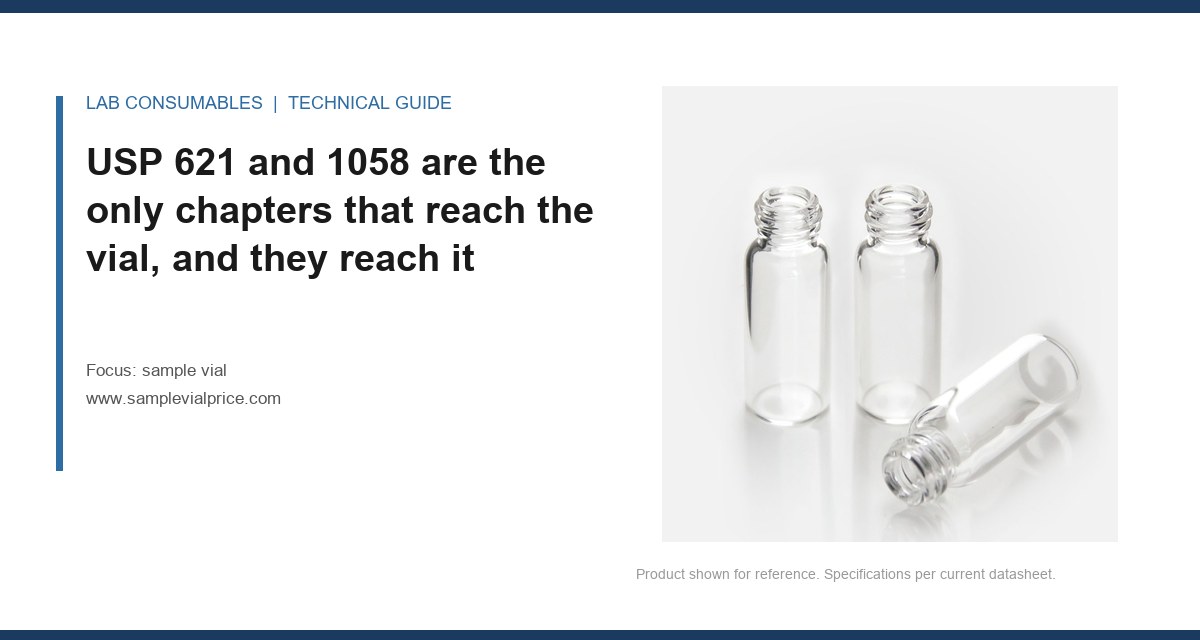 USP 621 and 1058 are the only chapters that reach the vial, and they reach it
