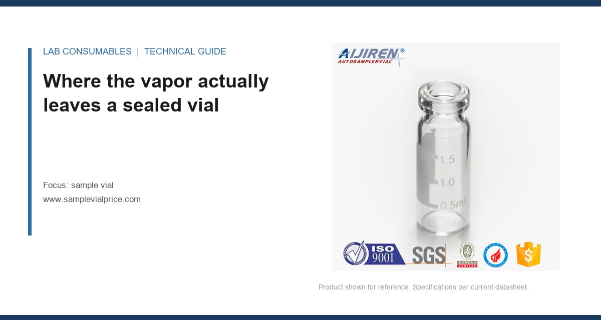 Where the vapor actually leaves a sealed vial