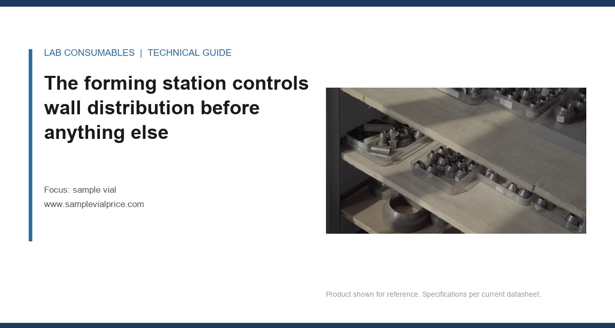The forming station controls wall distribution before anything else