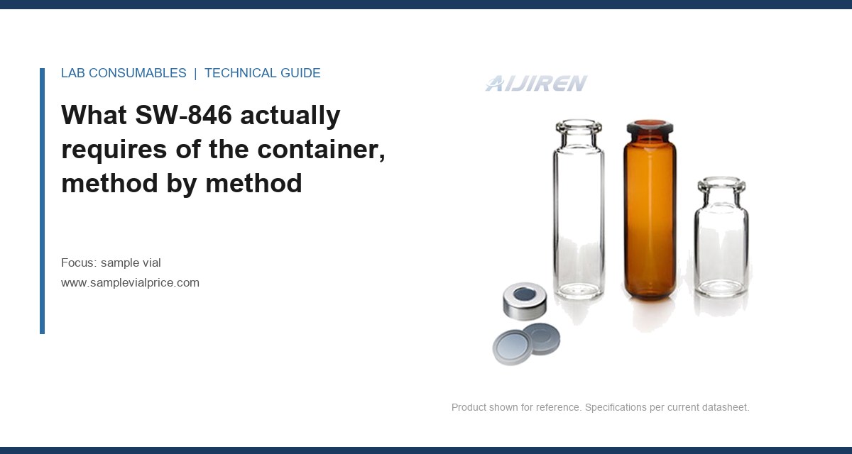 What SW-846 actually requires of the container, method by method