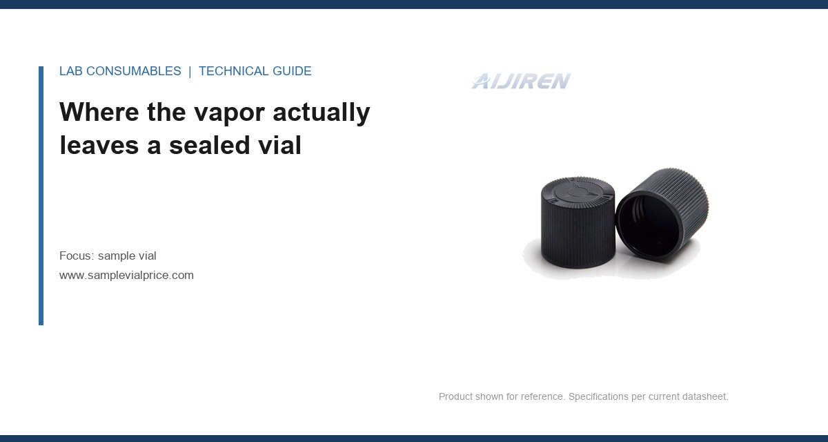 Where the vapor actually leaves a sealed vial